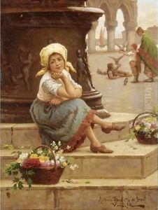 The Little Flower Seller by Antonio Paoletti