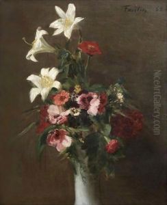 Fleurs Dans Un Vase De Porcelaine