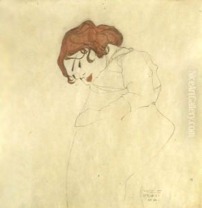 Sleeping Girl by Egon Schiele