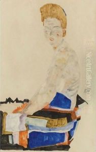 Halbakt (Semi-Nude) by Egon Schiele
