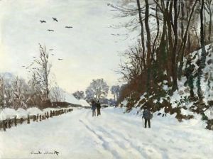 La Route De La Ferme Saint-Simeon En Hiver by Claude Oscar Monet