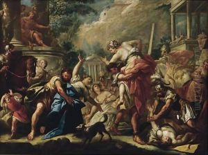 Rape Of The Sabine Women by Gaspare Diziani