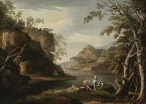 River Landscape With Apollo And The Cumaen Sibyl by Salvator Rosa