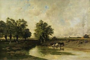 The Watering Place by Eugene Ciceri