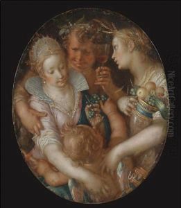 Sine Cerere Et Baccho Friget Venus by Joachim Wtewael (Uytewael)