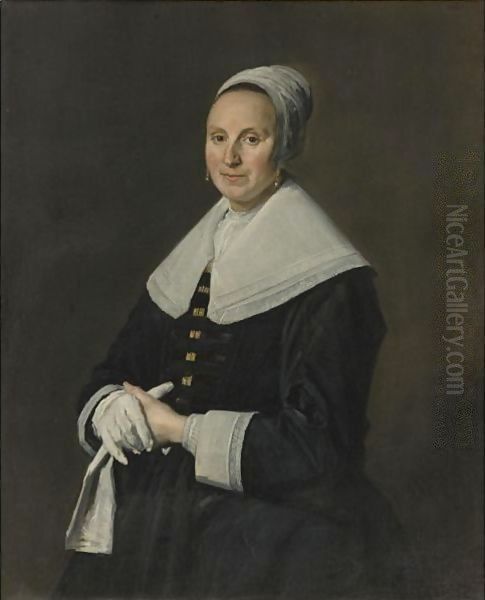 Portrait Of A Woman With Gloves - view 1