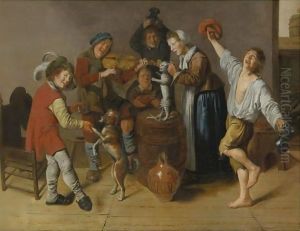Children Playing And Merrymaking by Jan Miense Molenaer