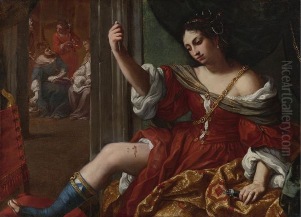 Portia Wounding Her Thigh by Elisabetta Sirani