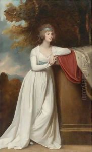 Portrait Of Barbara, Marchioness Of Donegall by George Romney