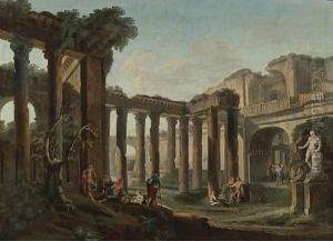 Figures Resting Among Roman Ruins thumbnail