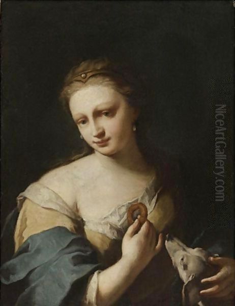 Portrait Of A Girl With A Dog - view 1