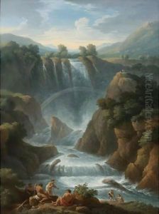 The Marmore Waterfalls At Terni by Jan Frans Van Bloemen (Orizzonte)