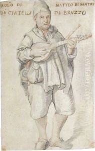 Portrait Of A Street Musician by Federico Zuccaro