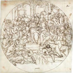 The Miracle Of The Loaves And Fishes by Perino Del Vaga (Pietro Bonaccors