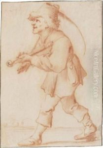A Strolling Violinist by Pieter Jansz. Quast