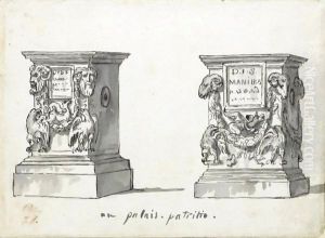 Two Roman Altars With The Epitaphs D.I.S Manibus by Jacques Louis David