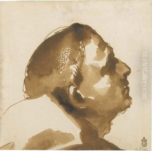 The Head Of A Man In Profile, Looking Up - view 1