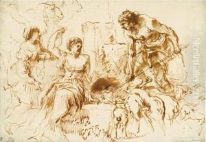 Jacob And Rachel At The Well by Giovanni Benedetto Castiglione