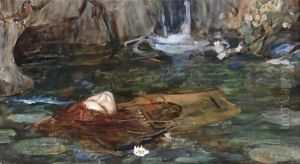 Study For Nymphs Finding The Head Of Orpheus by John William Waterhouse