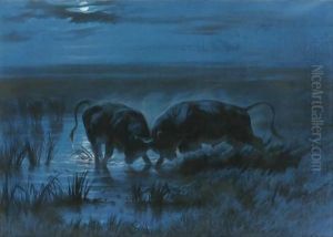 Moonlight Battle by Rosa Bonheur