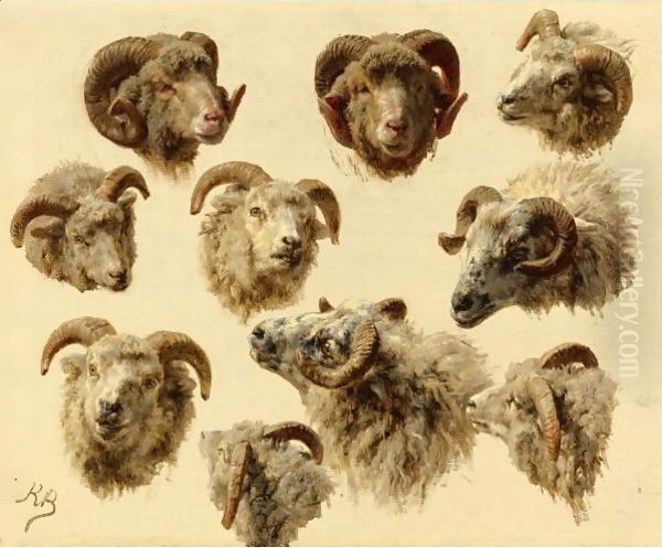Study Of Rams' Heads - view 1