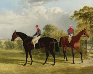 The Earl Of Chesterfield's Industry With W. Scott Up And Caroline Elvina With J. Holmes Up In A Paddock