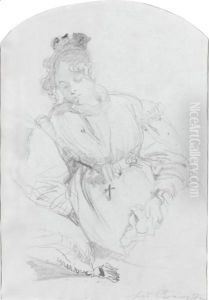 Portrait Of A Sleeping Girl by Richard Parkes Bonington