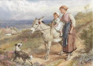 The Donkey Ride by Myles Birket Foster
