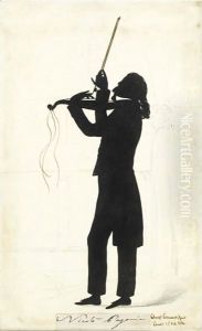 Portrait Of Nicholas Paganini (1784-1840) by Augustin Amant Constant Fidele Edouart