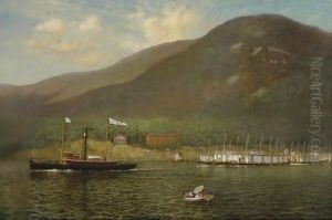 Tug A.C. Cheney Towing Barges Past Bear Mountain