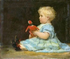 Marie Anker With Doll, 1873 by Albert Anker