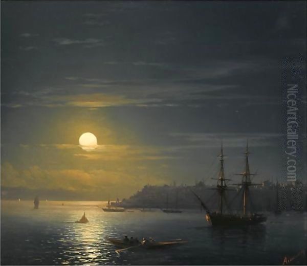 View Of Constantinople In Moonlight - view 1