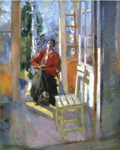 On The Terrace by Konstantin Alexeievitch Korovin