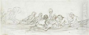Two Boating Parties by Thomas Rowlandson
