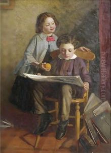 Reading The Illustrated London News by James Dawson Watson