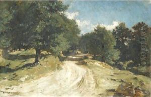 Chemin En Foret De Fontainebleau by Bonnat Leon