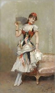 Aline Con Albanico (Aline With A Fan) by Raimundo de Madrazo y Garreta