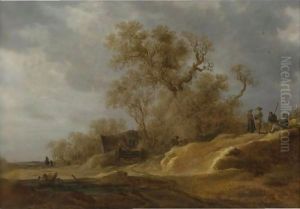 A Dune Landscape With Peasants By A Track