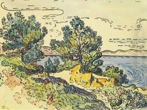Paysage Cotier Aux Arbres by Paul Signac