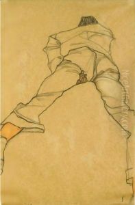 Man Lying On His Stomach by Egon Schiele