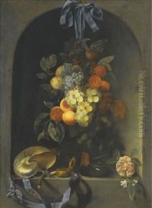 A Still Life With Peaches, Pomegranate, Grapes, And Plums
