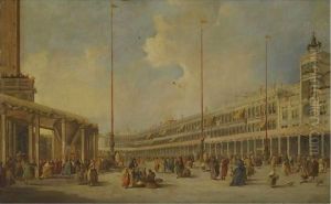 Venice, The Procession Of The Corpus Domini Through St Mark's Square by Francesco Guardi
