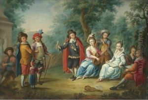 A Park Landscape With A Musical Party