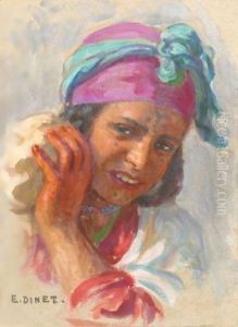 Portrait De Jeune Fille by Alphonse Etienne Dinet
