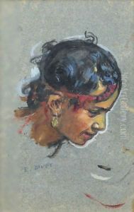 Fillette A La Boucle D'Oreille by Alphonse Etienne Dinet