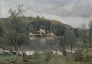 Ville D'Avray, Pecheurs Au Bord Des Etangs