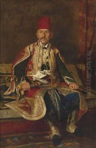 Turkish Noble Seated In A Carpeted Interior