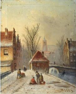 A View Of A Wintry Dutch Town