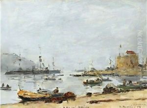 Le Port De Villefranche by Eugene Boudin