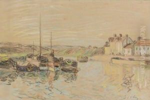 Le Canal Du Loing A Saint Mammes by Alfred Sisley